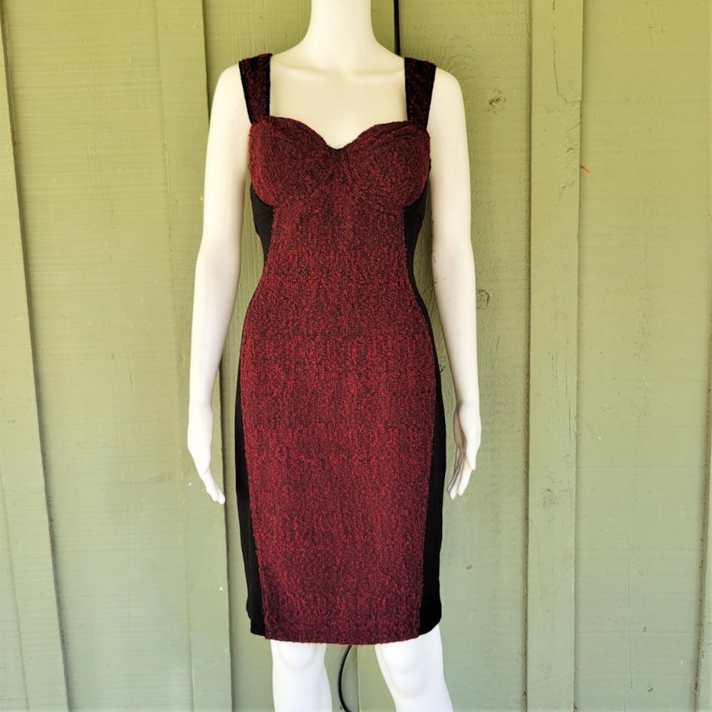 YOANA BARANSCHI Wine Tweed Bustier Corset Dress 8